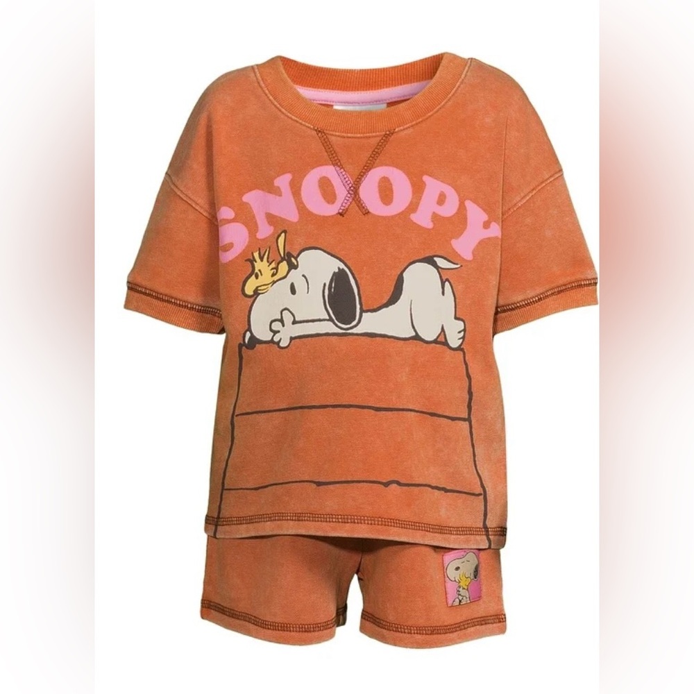 Snoopy Toddler Girls Tee and Shorts Set, 2-Piece